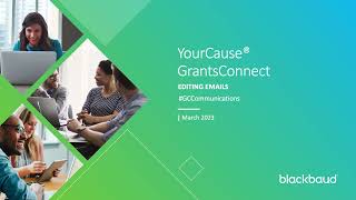 YourCause GrantsConnect Edit Emails