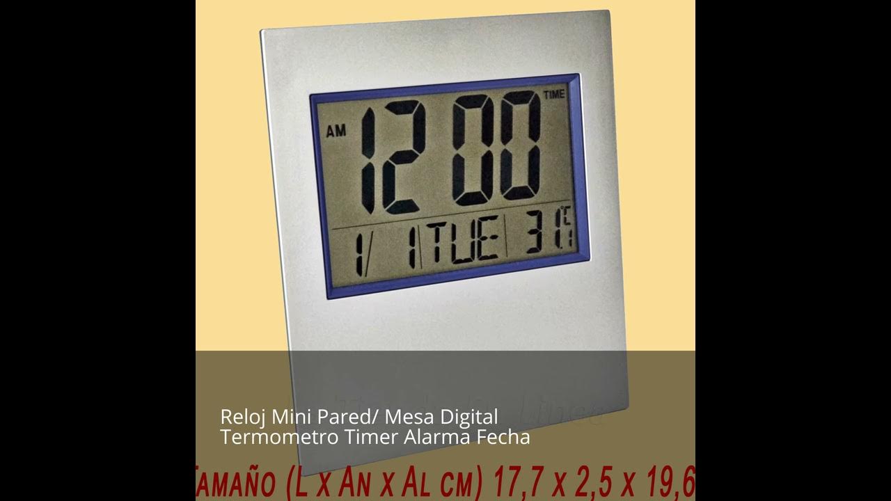 Reloj Mini Pared/ Mesa Digital Termometro Timer Alarma Fecha 