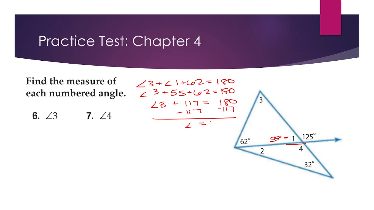 Geometry A: Chapter 4- Congruent Triangles (Test Review) - YouTube