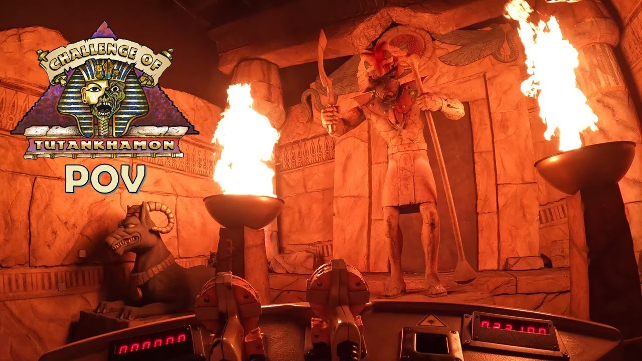 Challenge of Tutankhamon POV (4K 60FPS), Walibi Belgium Shooting Dark Ride | Non-Copyright