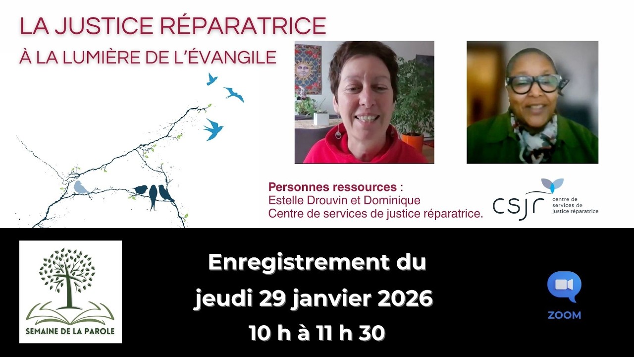 Enregistrement : La justice réparatrice à la lumière de l'Évangile