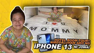 HOTEL ROOM TOUR + NIREGALUHAN AKO NI JOWA NG IPHONE 13 PRO MAX! | KIRAY CELIS