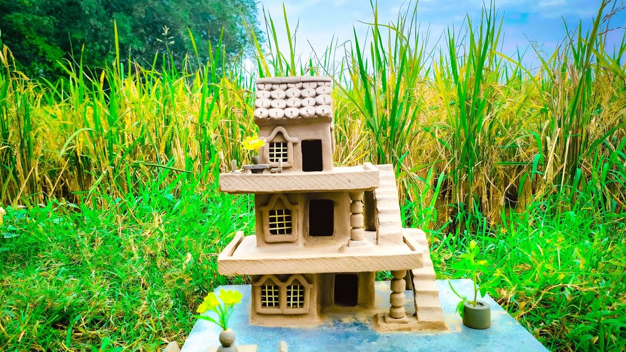 mitti ka ghar kaise banate hain amazing technique build diy miniature clay house mitti ka