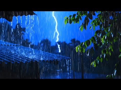 Fall Asleep Instantly to Heavy Rain & Thunder Sounds Booming On The Roof | Deep Sleep Relaxation