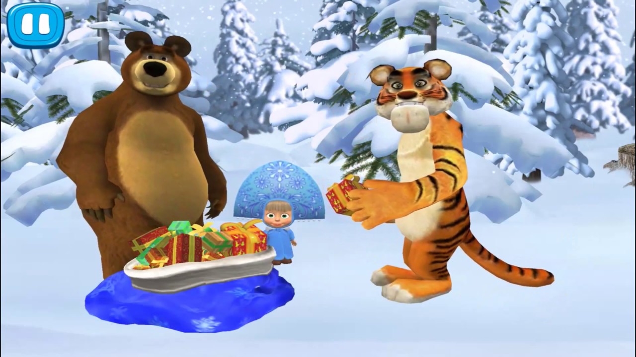 Маша и медведь новый год 2020. Маша и медведь новый год. Маша и медведь медведь лыжню. Тигр из мультика Маша и медведь.