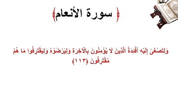 سورة الأنعام الاية 113