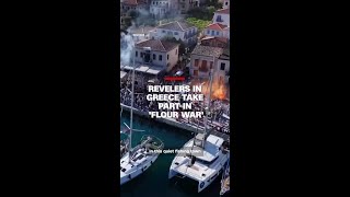 Revelers in Greece take part in 'flour war'