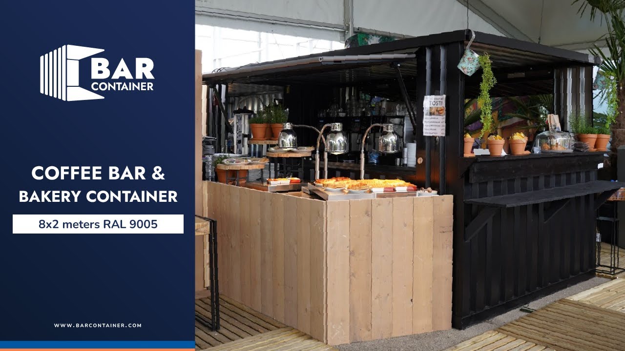 Container Coffee Shop & Bakery Container 8x2 m RAL 3015