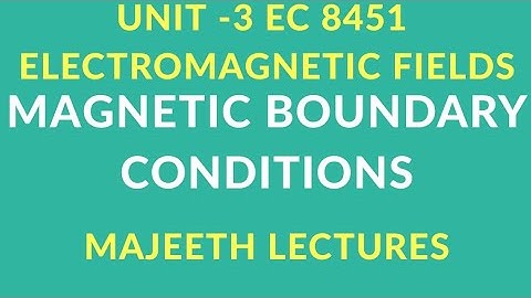 EC 8451 ELECTROMAGNETIC FIELDS-MAGNETIC BOUNDARY CONDITIONS