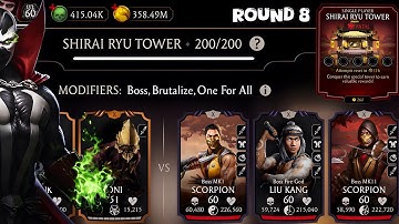Fatal Shirai Ryu Tower Boss Battle 200 & 180, 185,189,195 Fight + Rewards MK Mobile 2025