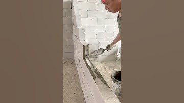 This is the process of installing concrete bricks #shorts