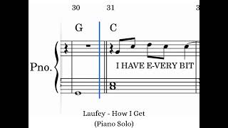 Laufey - How I Get (Piano Solo) Notes