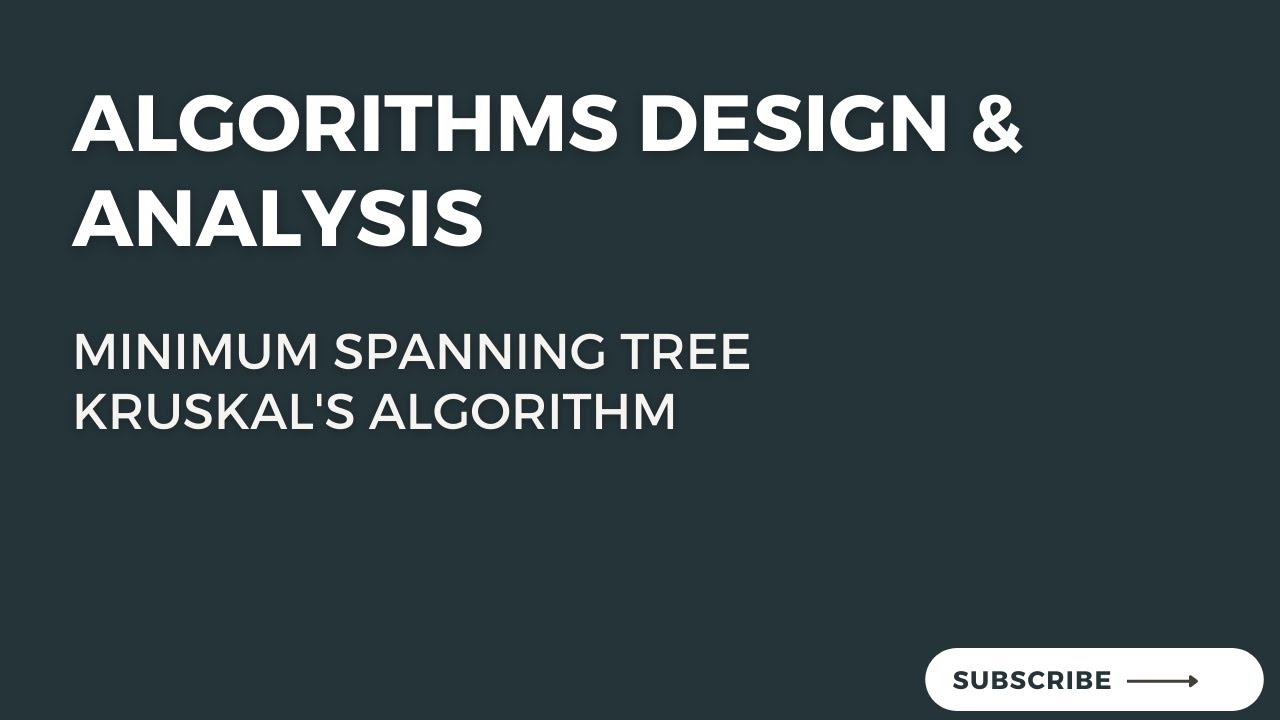 13.1 Kruskal's Algorithm To Compute Minimum Spanning Tree (1/3) - YouTube