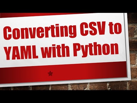 Converting CSV to YAML with Python
