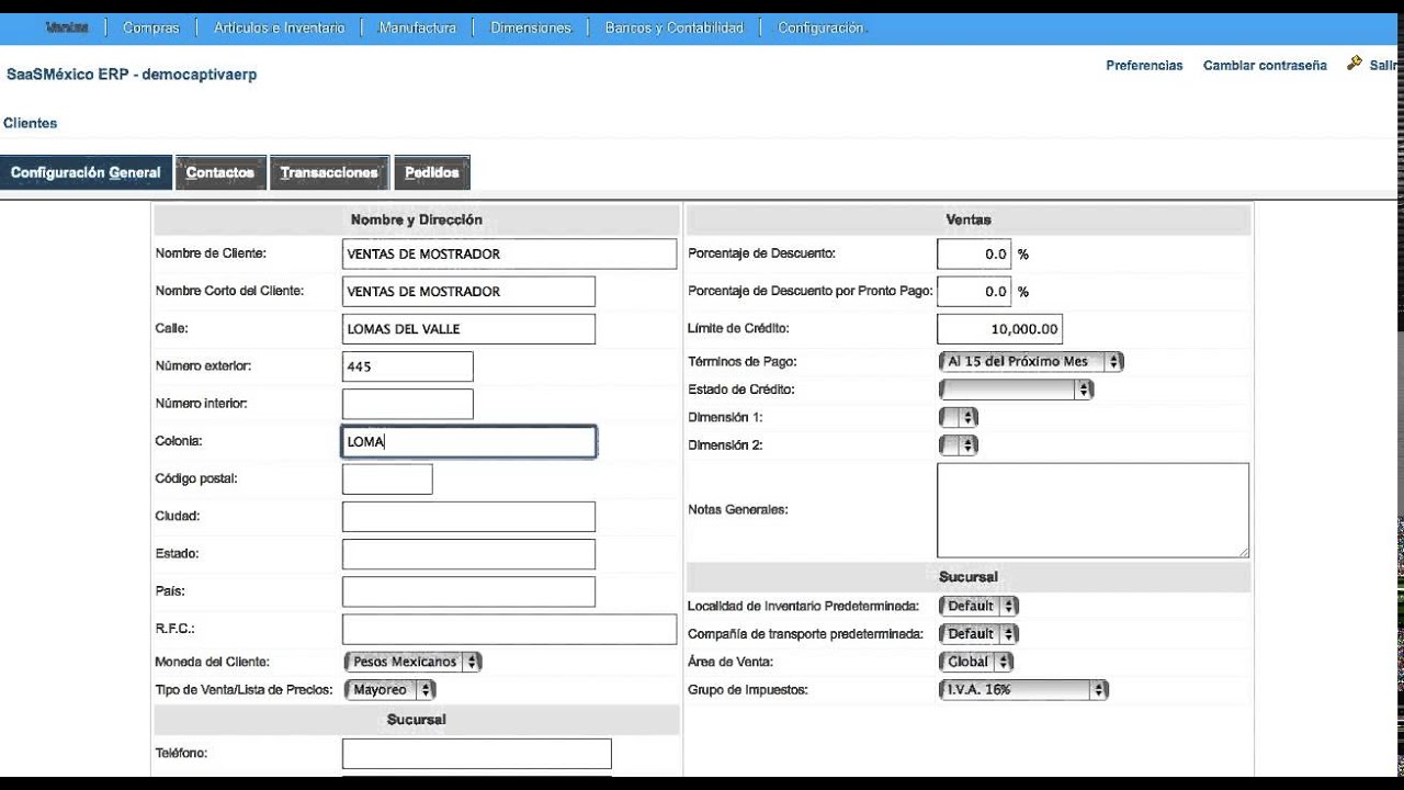 SaaSMexico ERP Video Tutorial Nuevo Cliente YouTube