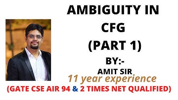 Ambiguity in CFG part 1