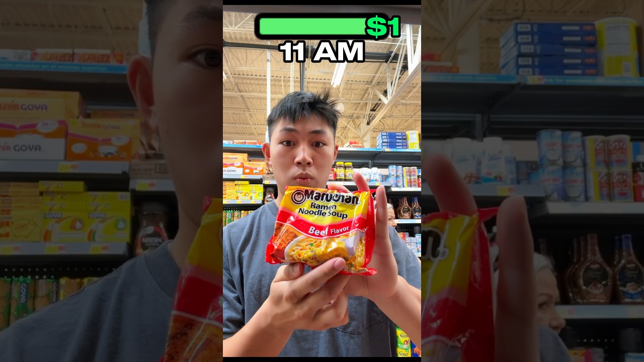 Everything I ate on a $1 BUDGET (Dollar a Day: DAY 1) #foodnoob #thefoodnoob #series