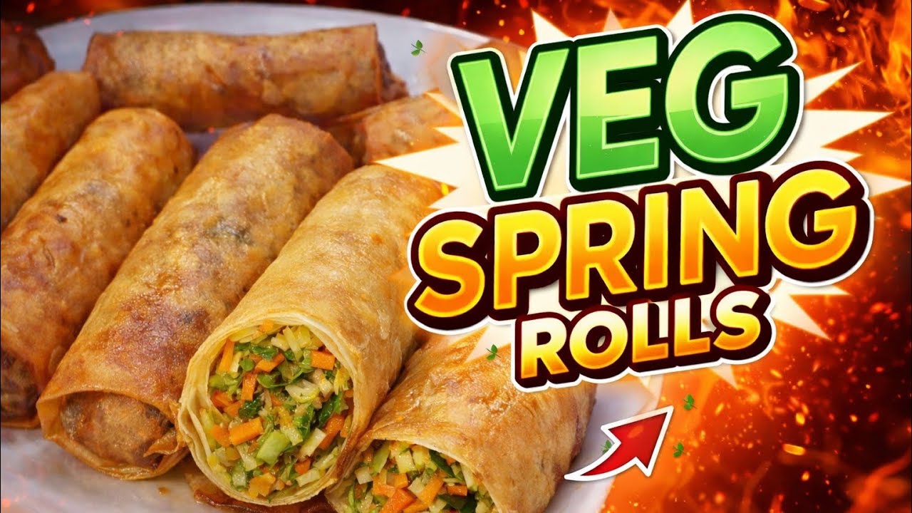 Crispy Veg Spring Rolls Recipe | Easy Homemade Spring Rolls 😋
