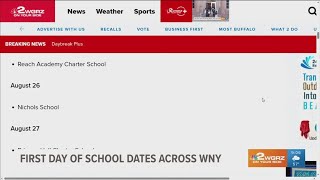 WNY back-to-school dates for 2025-26