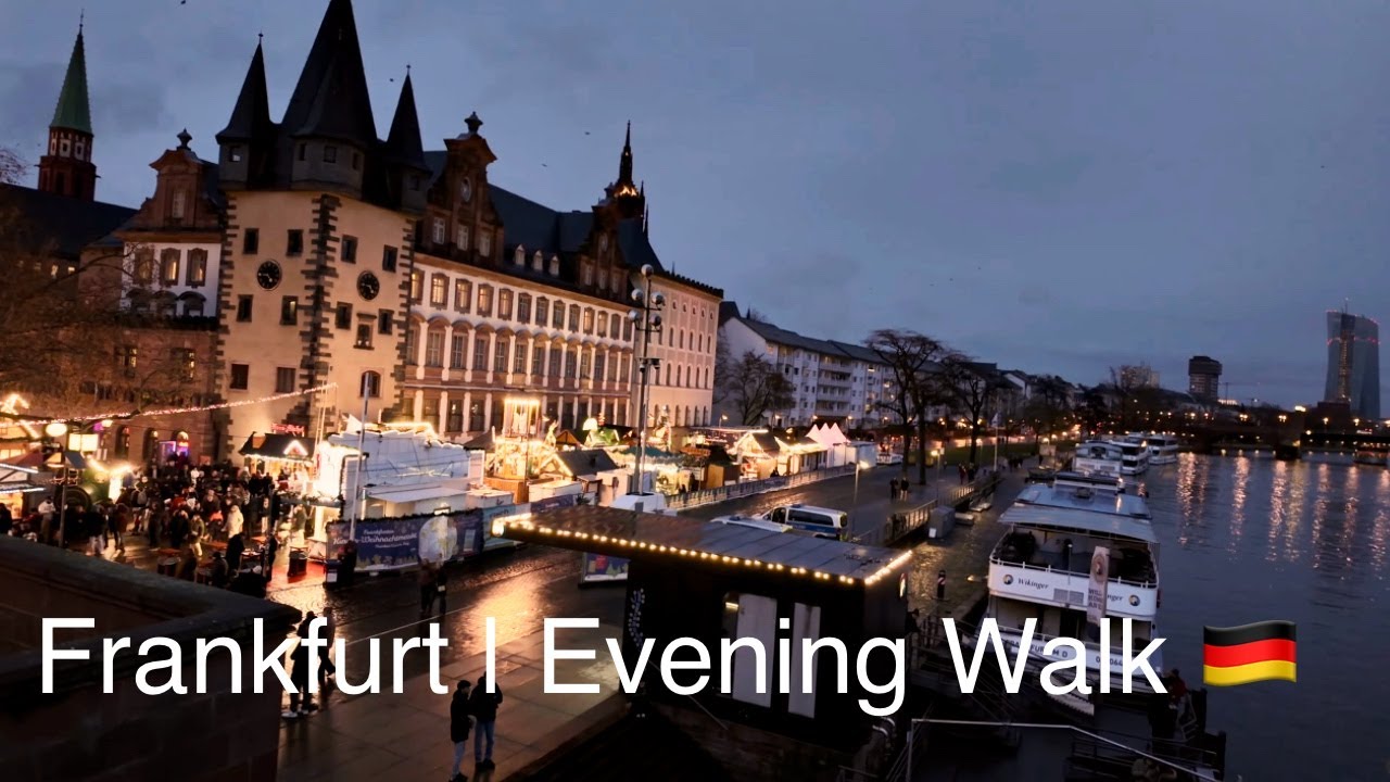 A Calm Evening Walk Through Frankfurt 🇩🇪 Christmas Market (4К)