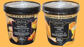 Private Selection (Kroger) Ice Cream: Shortbread Peaches & Cream and Creamsicle Swirl Review