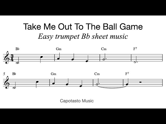 picture Take Me Out To The Ball Game Sheet Music trumpet sheet music take me out to
