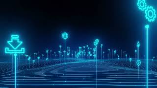 BIG DATA WAVE FUTURISTIC BACKGROUND WITH MEDIA ICONS