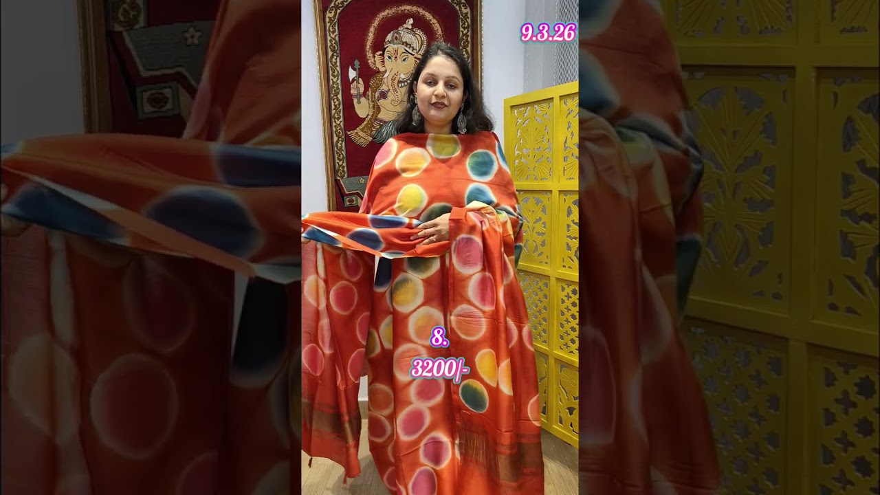 || Most demanding||Clamp dyed chanderi silk suit set@9992958156