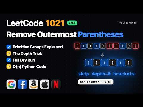 LeetCode 1021: Remove Outermost Parentheses 🔥 | Stack & String Explained | DSA