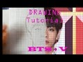 방탄소년단 BTS - 뷔 V Drawing tutorial + [ kor.sub & عربيCC]