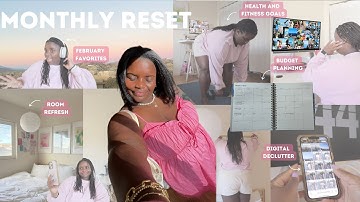productive monthly reset routine | budget planning, goal setting, decluttering, and feb favorites 🍓