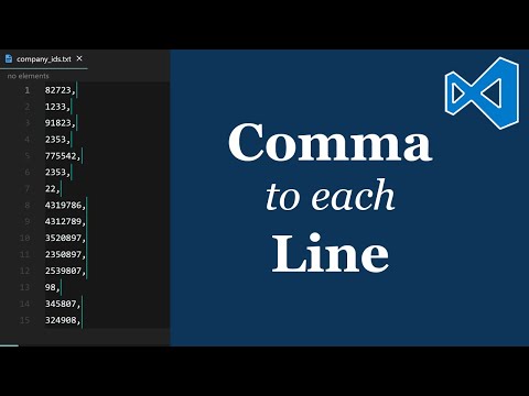 VS Code: Add Comma to Each Line