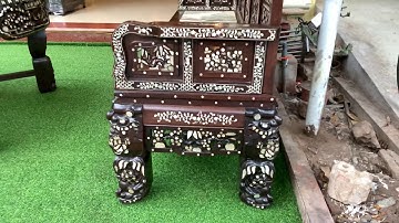 Trường Kỷ Ngũ Sơn Cẩn Ốc Xà Cừ Đẹp| đồ gỗ nội thất đẹp | Sập Gụ | Tủ Chè | Bàn Ghế Cổ | TRƯỜNG KỶ GỖ