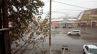 Маленький снег пошёл в Черногорске 6.10.2020