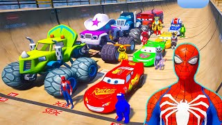 GTA V SPIDER-MAN 2, Fabulous MCQUEEN Jackson Storm,Mack Truck, The King Cruz Ramirez Mater & Friends by Super Cars Cartoon 9,180 views 1 month ago 1 hour, 11 minutes