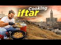 Cooking iftar on mountains of makkah 