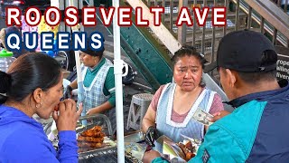 Best street food vendors of NYC on Roosevelt Avenue, Queens