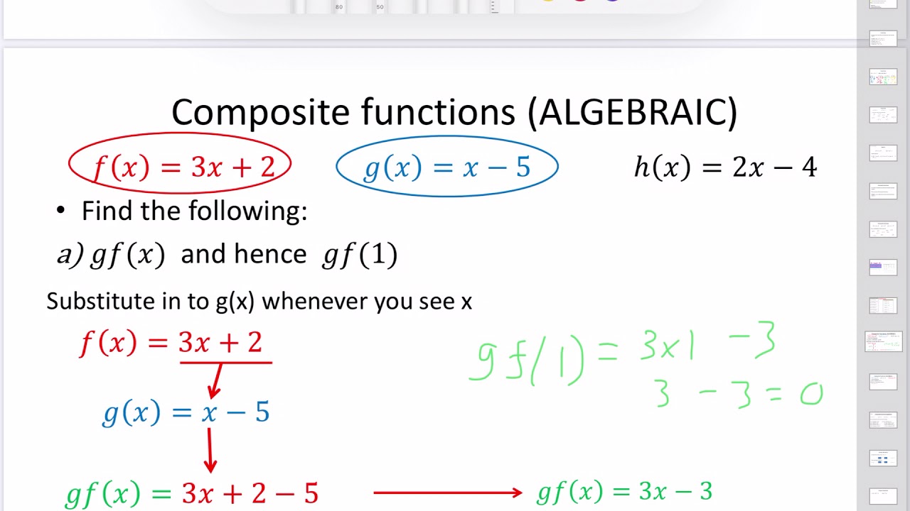 Lesson 3 Composite functions Algebraic GCSE maths YouTube