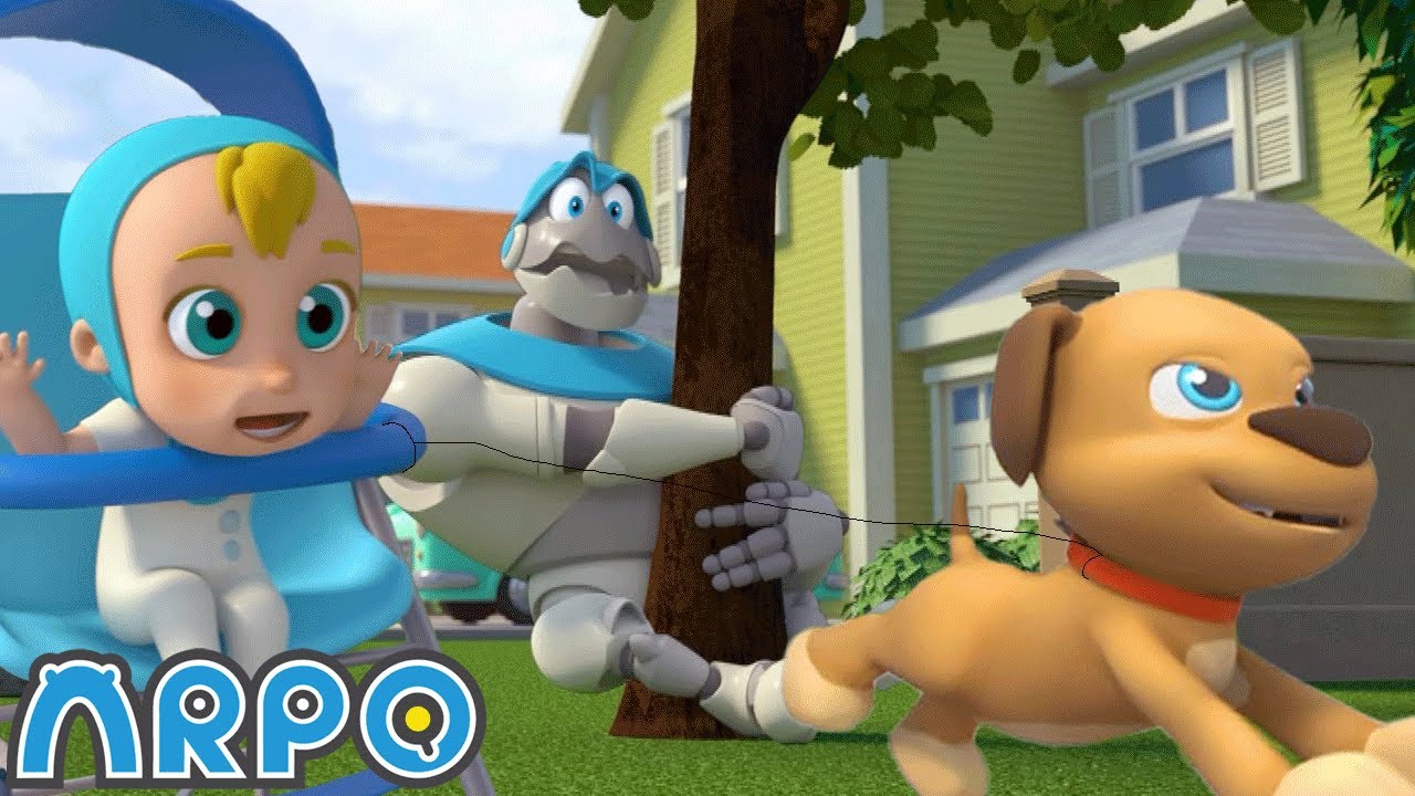 Stop that Dog! | ARPO The Robot | Robot Cartoons for Kids | Moonbug
