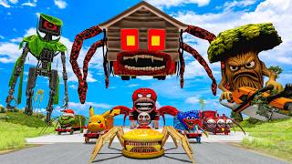 ALL MONSTERS Big & Small Cars Downhill Madness with BUS EATER & NEW HOUSE HEAD BeamNG.Drive screenshot 4