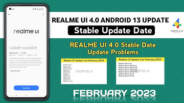 Realme New update/Realme UI 4.0 Android 13 Stable update for All/Stable Update Date February 2023