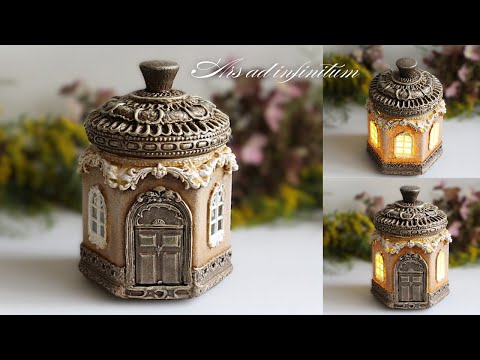 Decoupage on glass. Lantern inspired by a gazebo. / Lampion inspirowany altanką. Tutorial.