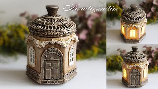 : Decoupage on glass. Lantern inspired by a gazebo. / Lampion inspirowany altanka. Tutorial.