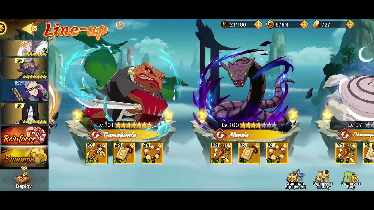 Quick account and guild overview. Naruto: Ninja Legends New Generation.