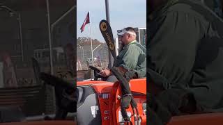 Trying a Kioti tractor at Equip Expo #dirtandstonelandscaping #kiotitractor #landscape