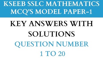 KSEEB Mathematics MCQ