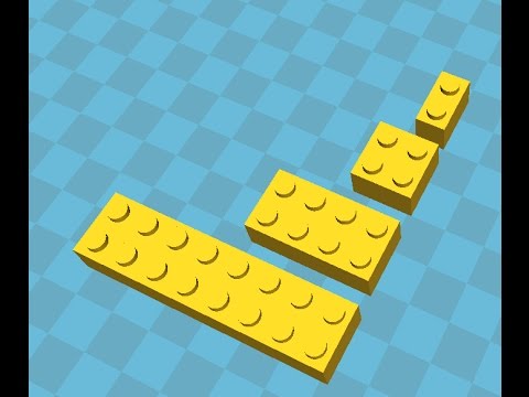 vejledning Palads voks OpenSCAD - Making Legos4Math from Thingiverse Legos - YouTube