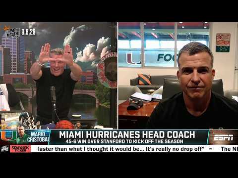 Miami's HC Mario Cristobal on Darian Mensah: Elite talent, elite human being! | The Pat McAfee Show