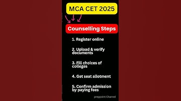 MAH MCA CET 2025 Counselling Steps in 30 Seconds | Must Watch for Admission! #mahmcacet2025