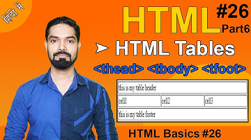 HTML Tables thead, tbody, tfoot Tag | How to use thead, tbody, tfoot Tag in Html | Part6